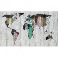 Fototapeta na stenu - FT4907 - Mapa sveta - farebné drevo