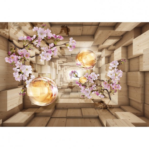 Fototapeta na stenu - FT5075 - 3D kocky s kvetmi