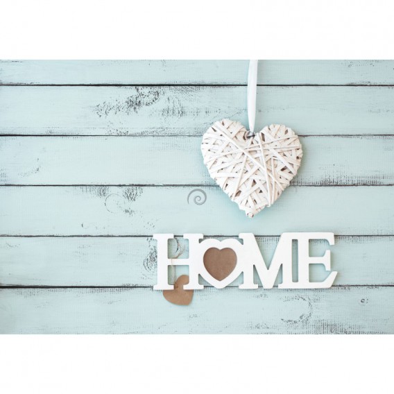 Fototapeta na stenu - FT5426 - Home - srdce na laťkovej stene