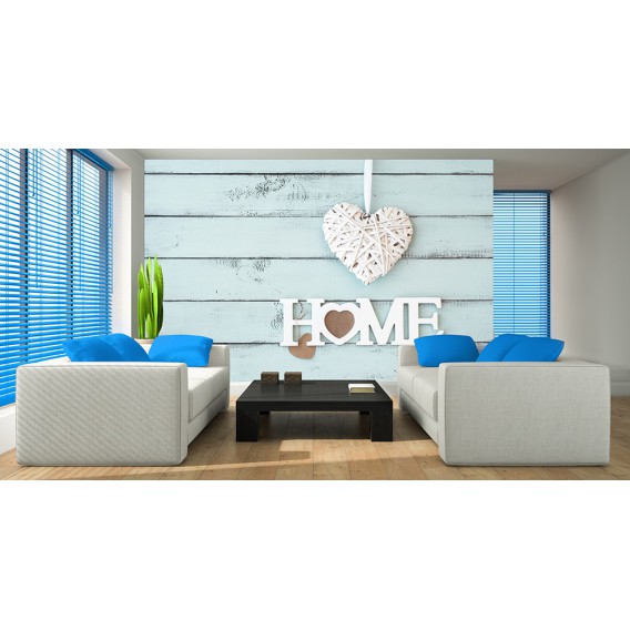 Fototapeta na stenu - FT5426 - Home - srdce na laťkovej stene