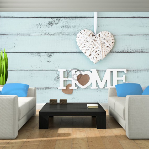 Fototapeta na stenu - FT5426 - Home - srdce na laťkovej stene