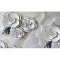 Fototapeta na stenu - FT5481 - Porcelánové kvety - strieborný lem