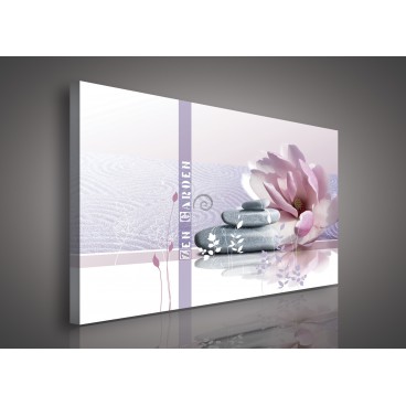 Obraz na plátne obdĺžnik - OB0117 - Ružový kvet a kamienky