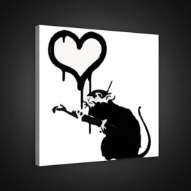 Obraz na plátne štvorec - OB1858 - Banksy: potkan