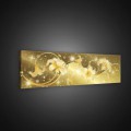 Obraz na plátne panoráma - OB2200 - Abstraktné zlaté kvety