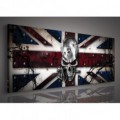 Obraz na plátne panoráma - OB2260 - Anglická vlajka s lebkou
