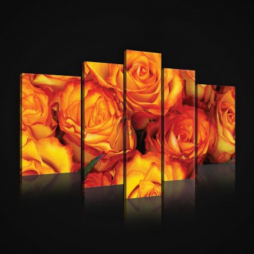 Obraz na plátne viacdielny - OB2455 - Oranžové ruže