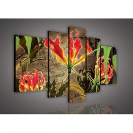 Obraz na plátne viacdielny - OB2506 - Červené kvety