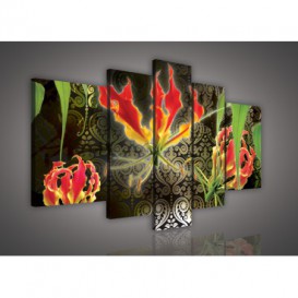 Obraz na plátne viacdielny - OB2508 - Červené kvety