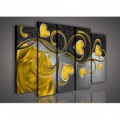 Obraz na plátne viacdielny - OB2685 - Žlté srdcia