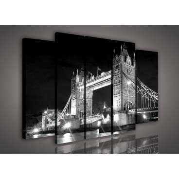 Obraz na plátne viacdielny - OB2734 - Londýnsky most čierno biely