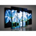 Obraz na plátne viacdielny - OB2901 - Modré kvety
