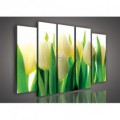 Obraz na plátne viacdielny - OB2910 - Žlto biele tulipány