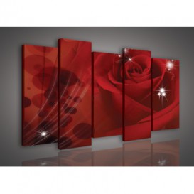 Obraz na plátne viacdielny - OB3013 - Červená ruža