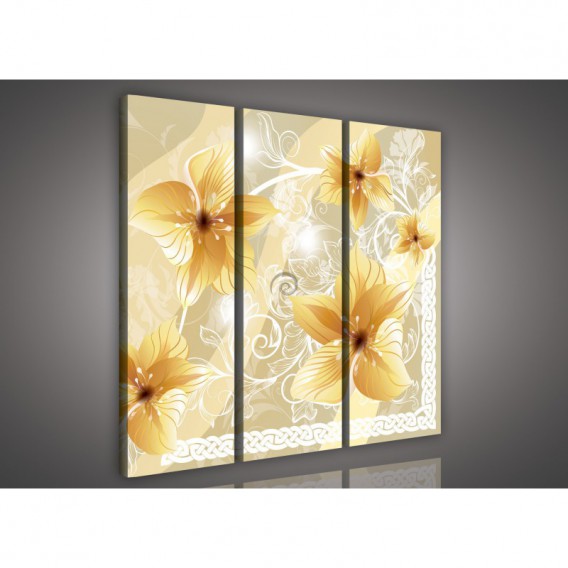 Obraz na plátne viacdielny - OB3189 - Zlaté kvety