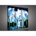 Obraz na plátne viacdielny - OB3281 - Modré kvety