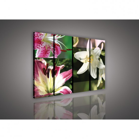 Obraz na plátne viacdielny - OB3346 - Mozaika kvetov