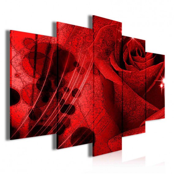 Obraz na plátne viacdielny - OB3504 - Červená ruža