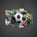 Obraz na plátne viacdielny - OB3525 - Futbalová lopta