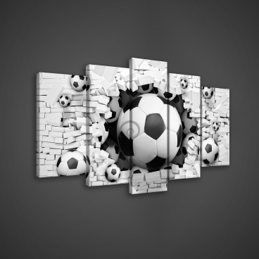Obraz na plátne viacdielny - OB3528 - Futbalová lopta
