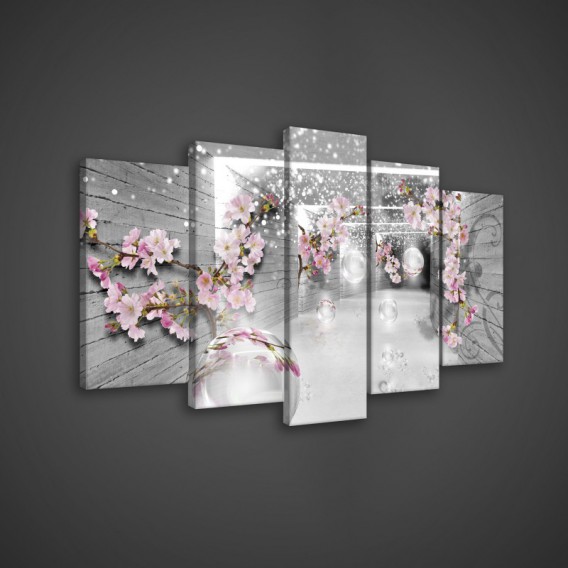 Obraz na plátne viacdielny - OB3552 - Ružové kvety