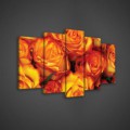 Obraz na plátne viacdielny - OB3592 - Oranžové ruže