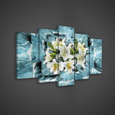 Obraz na plátne viacdielny - OB3691 - Biele kvety