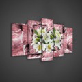 Obraz na plátne viacdielny - OB3692 - Biele kvety