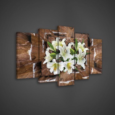 Obraz na plátne viacdielny - OB3693 - Biele kvety