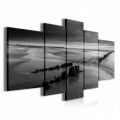 Obraz na plátně vícedílný - OB3914 - Černo bílé pobřeží