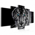 Obraz na plátne viacdielny - OB3945 - Čiernobiely tiger