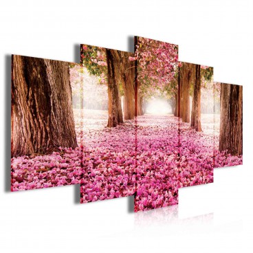 Obraz na plátne viacdielny - OB4043 - Ružový les