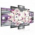 Obraz na plátne viacdielny - OB4057 - Fialová abstrakcia s orchideou