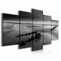 Obraz na plátne viacdielny - OB4063 - Čierno biele pobrežie