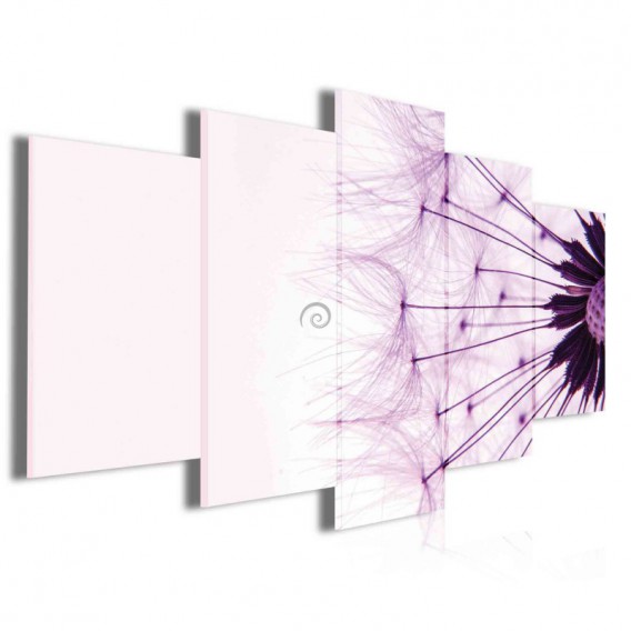 Obraz na plátne viacdielny - OB4064 - Púpava fialová