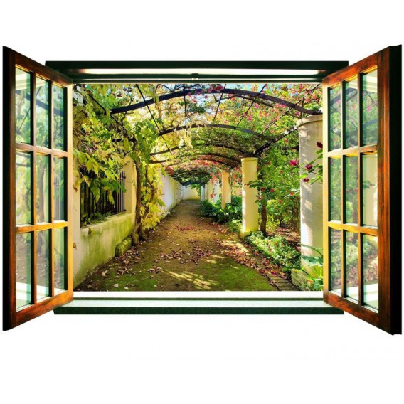 Fototapeta - FT0067 - Okno - záhrada