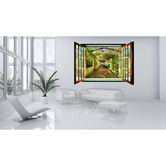 Fototapeta - FT0067 - Okno - záhrada