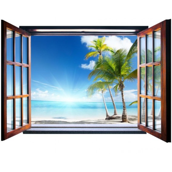 Fototapeta - FT0068 - Okno - pláž