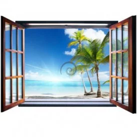 Fototapeta - FT0068 - Okno - pláž