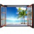 Fototapeta - FT0068 - Okno - pláž