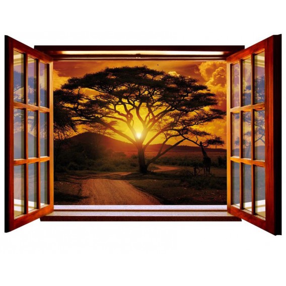 Fototapeta - FT0081 - Okno - západ slnka