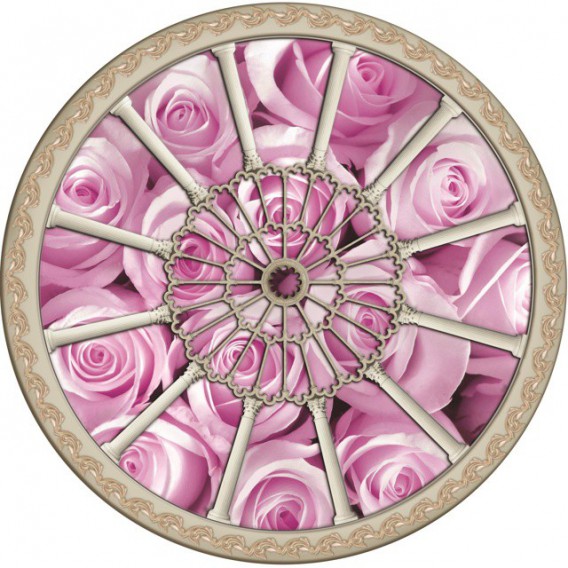 Fototapeta - FT0262 - Stropné okno - ružové ruže