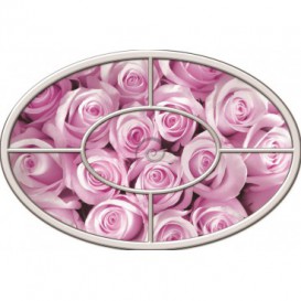 Fototapeta - FT0268 - Oválne okno - ružové ruže