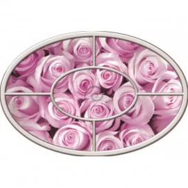 Fototapeta - FT0268 - Oválne okno - ružové ruže