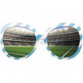 Fototapeta - FT0523 - Okuliare a futbalový štadión bielo modré