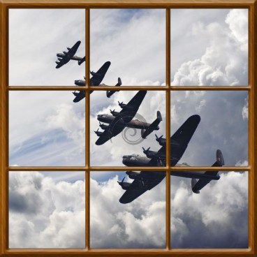 Fototapeta - FT0640 - Štvorcové okno - lietadla