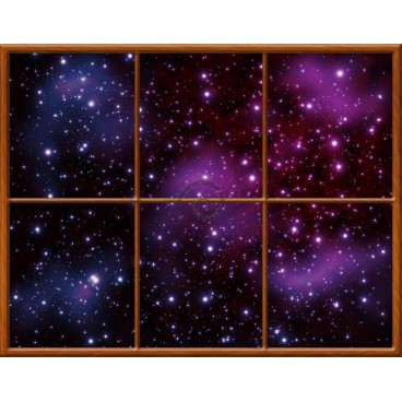 Fototapeta - FT0641 - Obdĺžnikové okno - vesmír