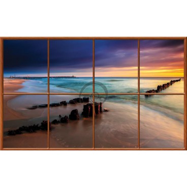 Fototapeta - FT5543 - Obdĺžnikové okno - Západ slnka