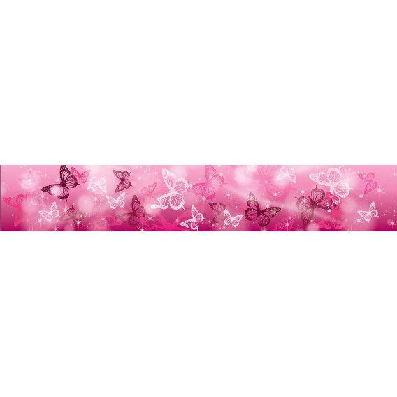 Ozdobné pásy na stenu - MP0299 - Ružové motýle