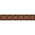 Ozdobné pásy na stenu - MP0308 - Zlatý barokový vzor na červenom pozadí